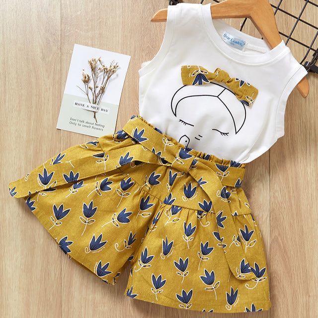 T-Shirt Shorts Girls Suit