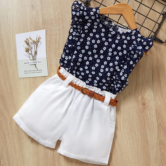 T-Shirt Shorts Girls Suit