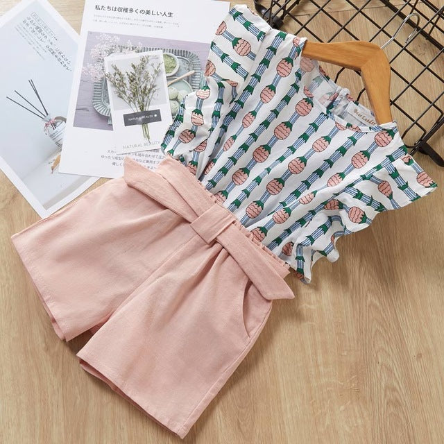 T-Shirt Shorts Girls Suit
