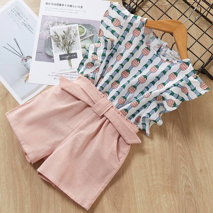 T-Shirt Shorts Girls Suit