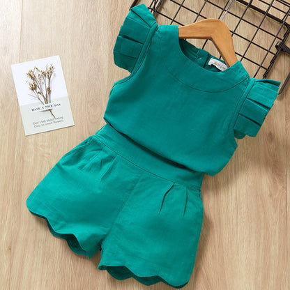 T-Shirt Shorts Girls Suit