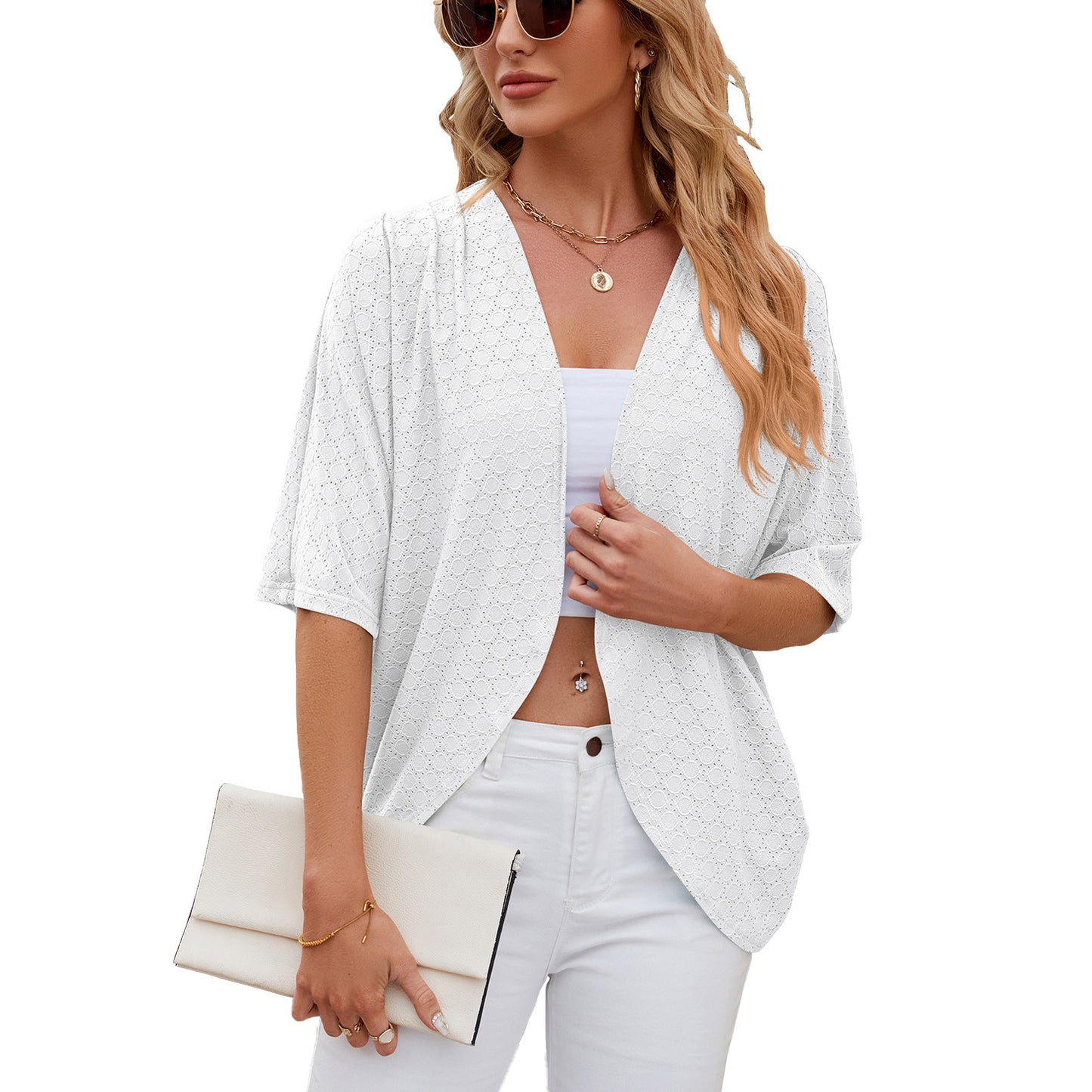 Half Sleeves Cardigan Knitted Cardigan Coat