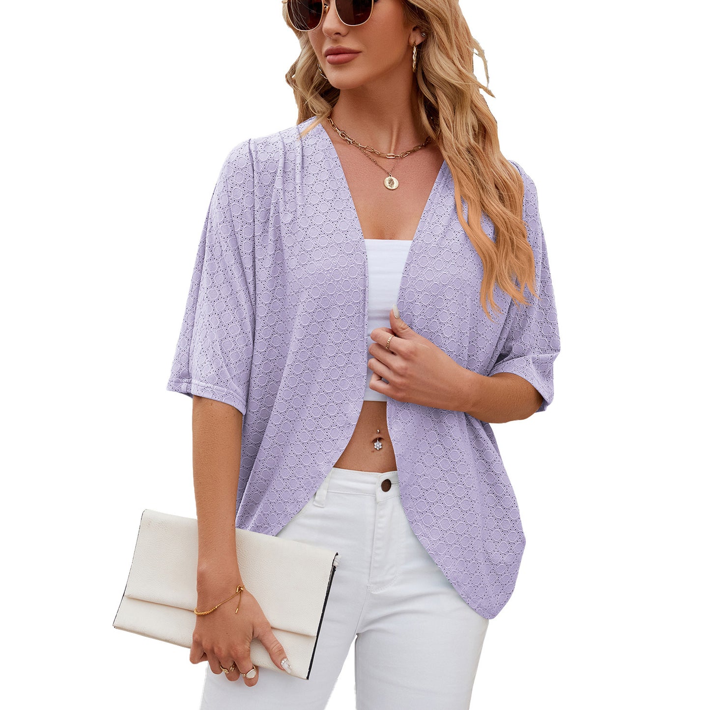Half Sleeves Cardigan Knitted Cardigan Coat