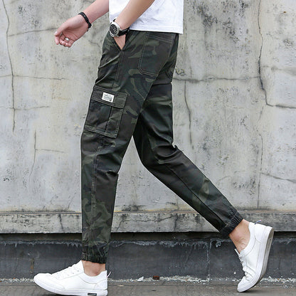 Camouflage tooling multi-pocket pants