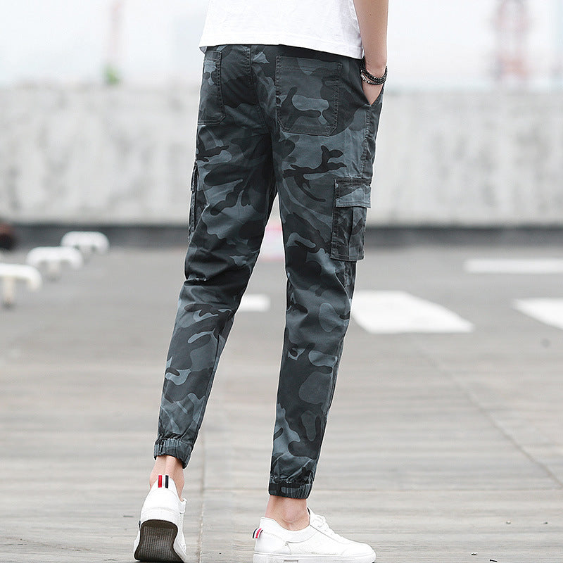 Camouflage tooling multi-pocket pants