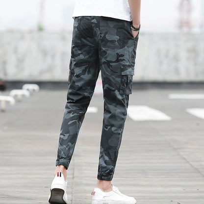 Camouflage tooling multi-pocket pants