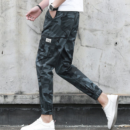 Camouflage tooling multi-pocket pants
