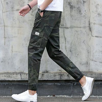 Camouflage tooling multi-pocket pants