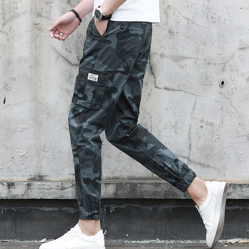 Camouflage tooling multi-pocket pants