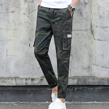 Camouflage tooling multi-pocket pants