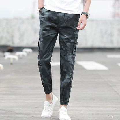 Camouflage tooling multi-pocket pants