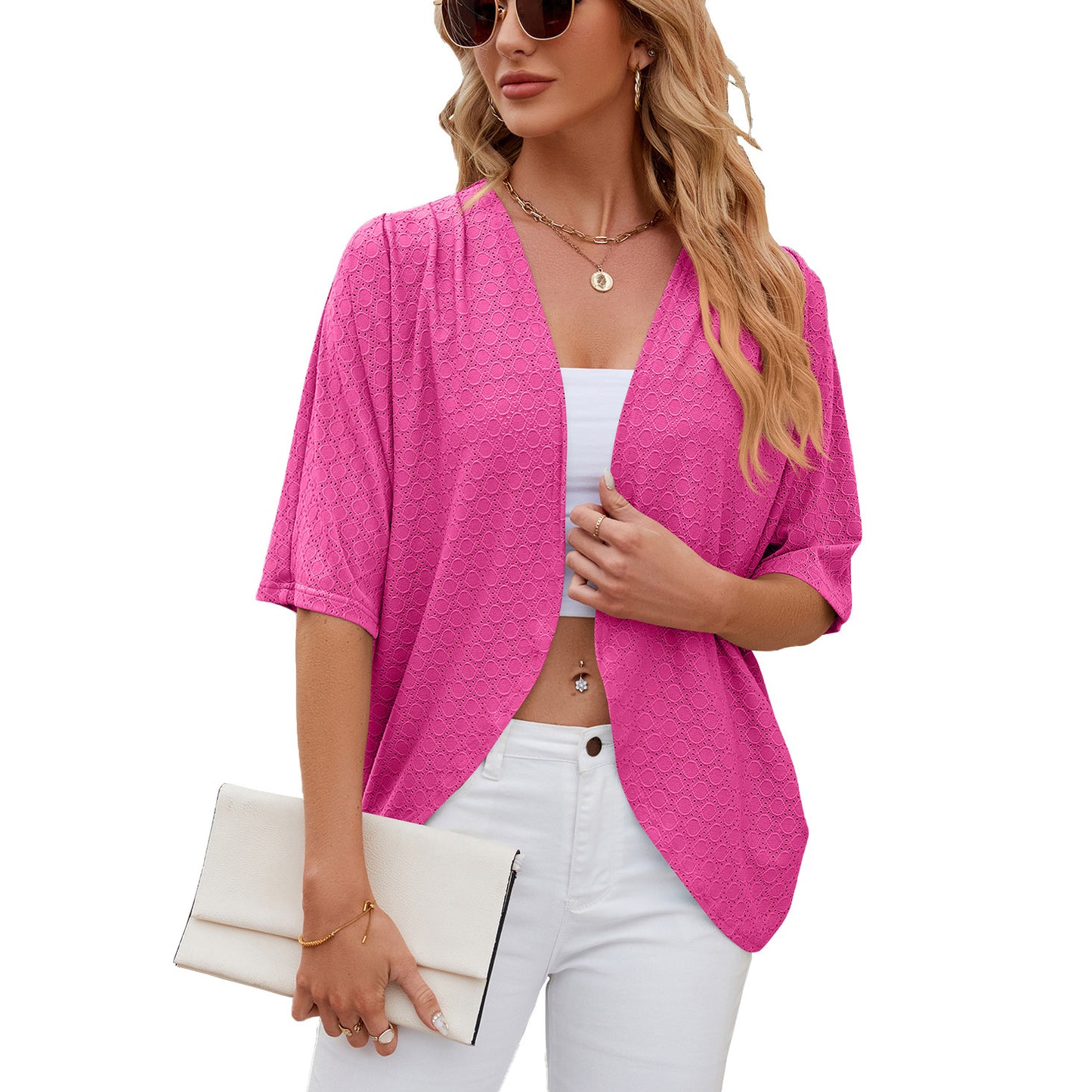 Half Sleeves Cardigan Knitted Cardigan Coat