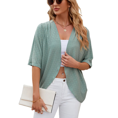 Half Sleeves Cardigan Knitted Cardigan Coat