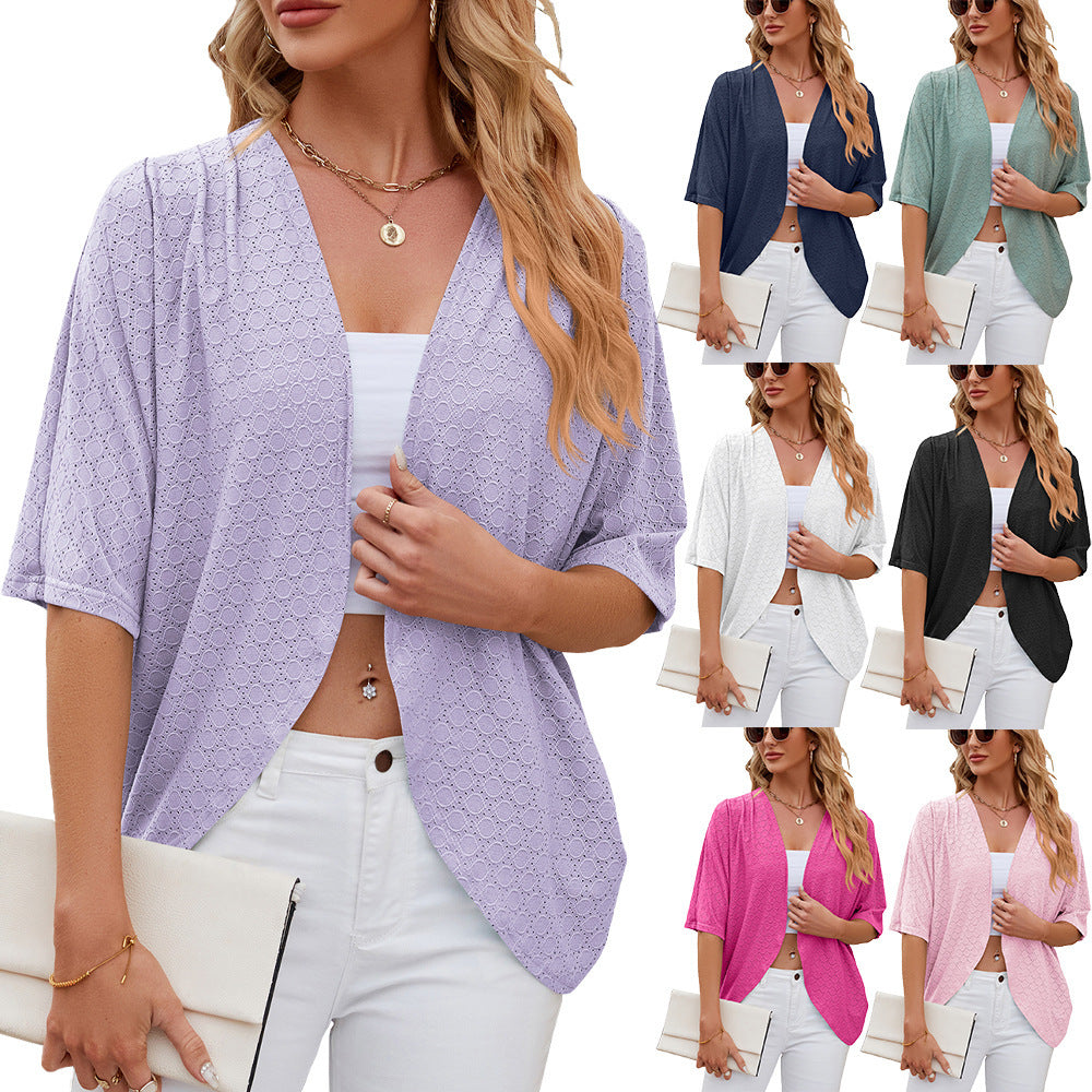 Half Sleeves Cardigan Knitted Cardigan Coat